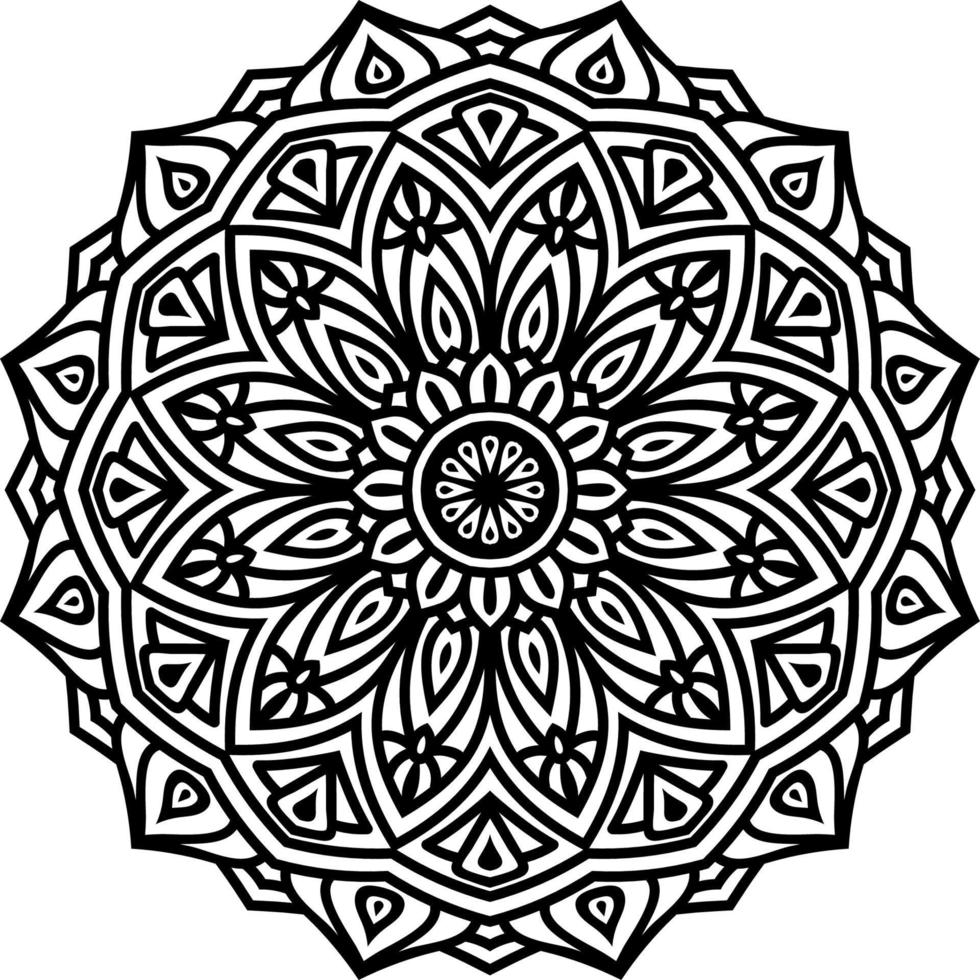 Outline Mandala decorative round ornament vector