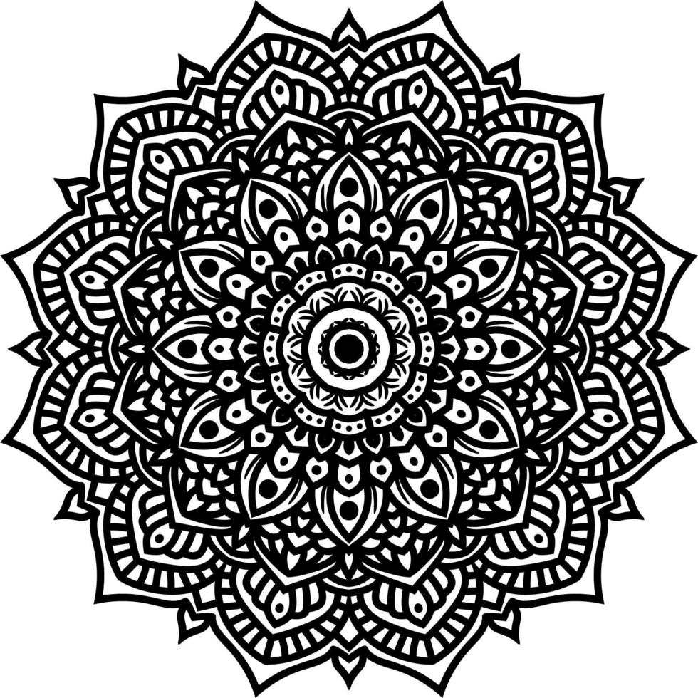 Outline Mandala decorative round ornament vector