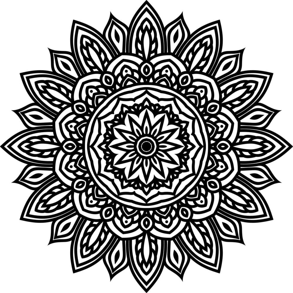 Outline Mandala decorative round ornament vector