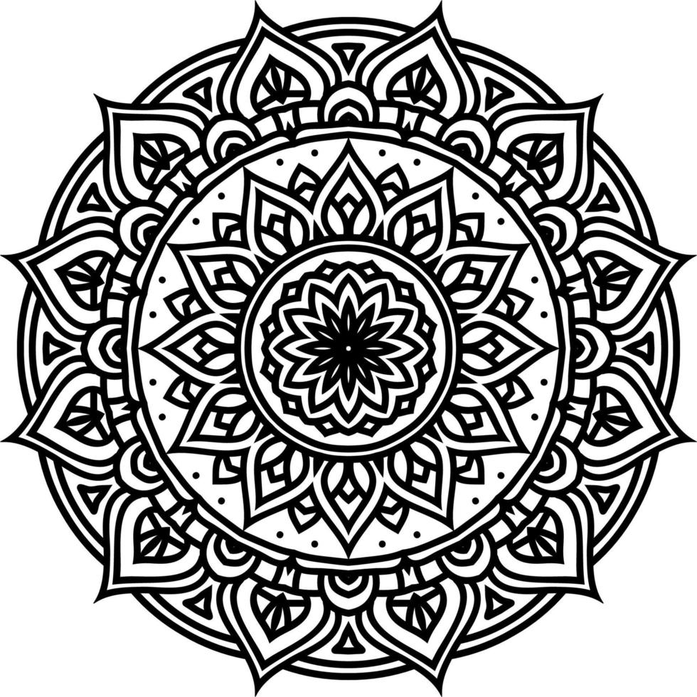 Outline Mandala decorative round ornament vector