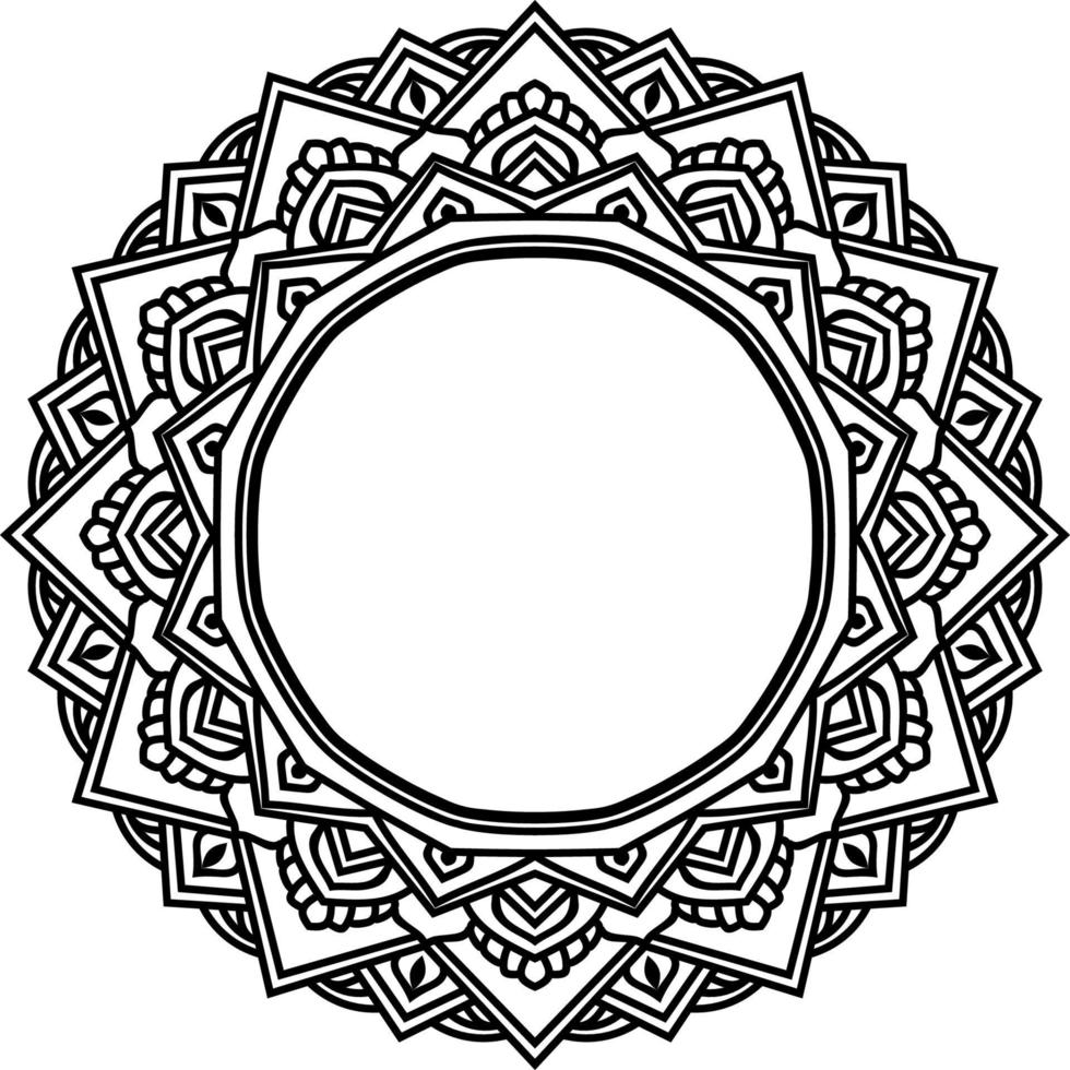 Outline Mandala decorative round ornament vector