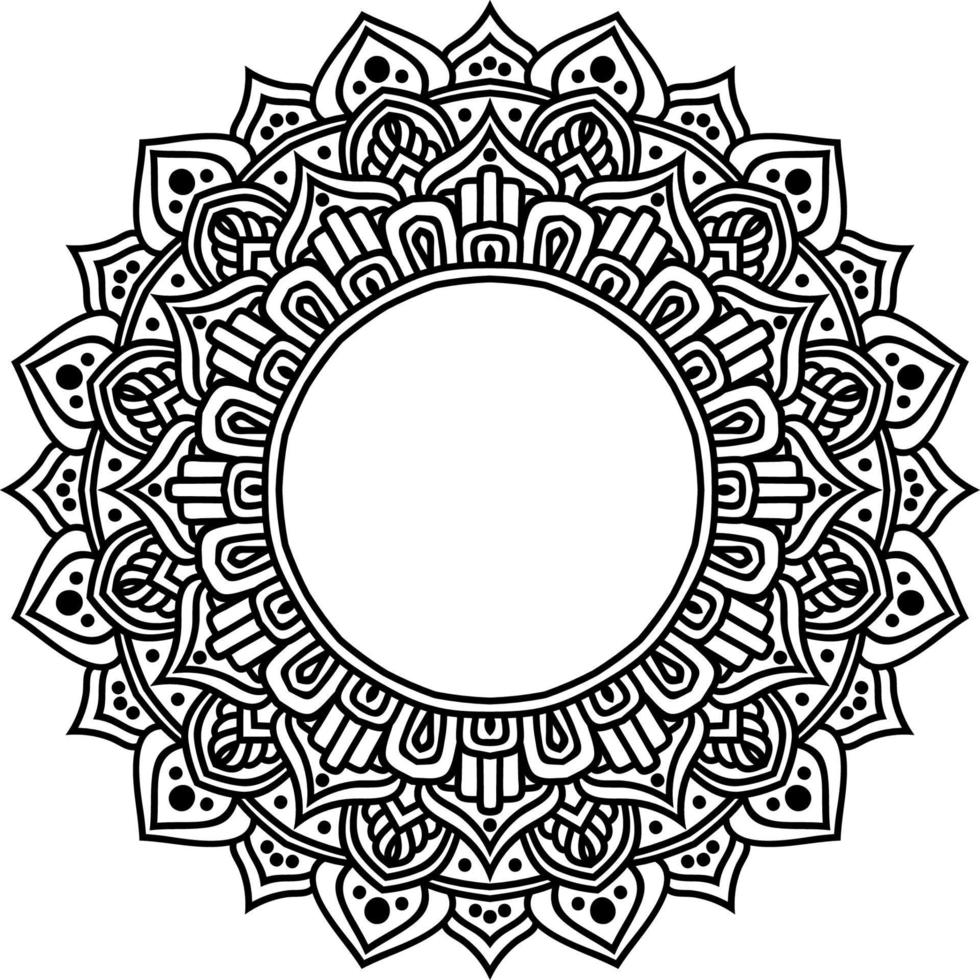 Outline Mandala decorative round ornament vector