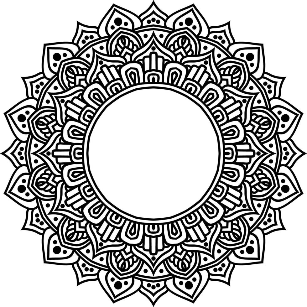 Outline Mandala decorative round ornament vector