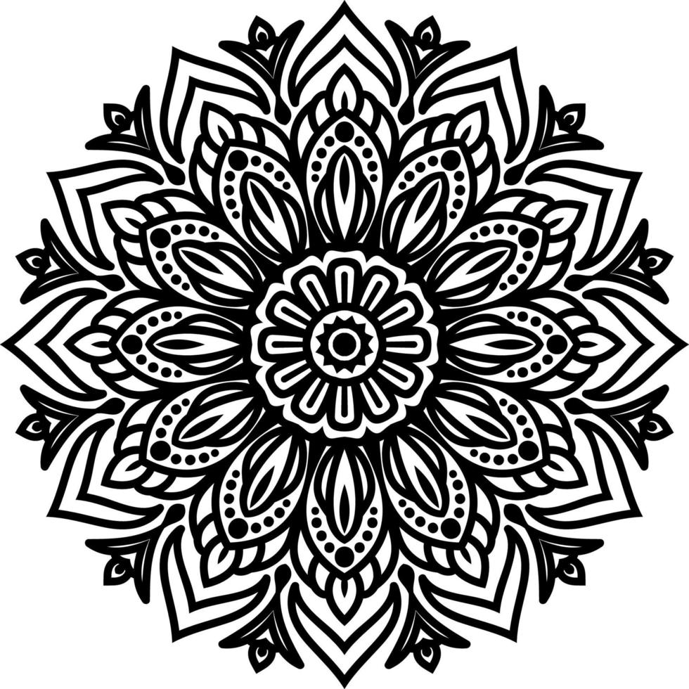 Outline Mandala decorative round ornament vector