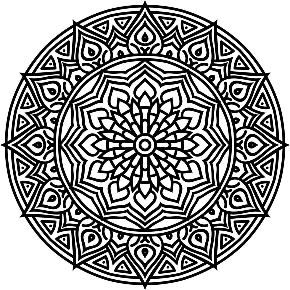 Outline Mandala decorative round ornament vector