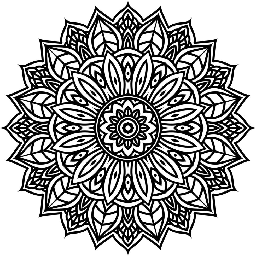 Outline Mandala decorative round ornament vector