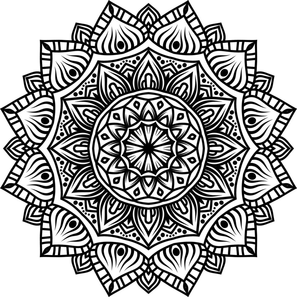 Outline Mandala decorative round ornament vector