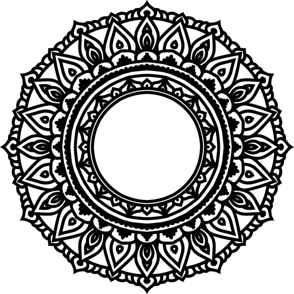 contorno mandala decorativo ornamento redondo vector