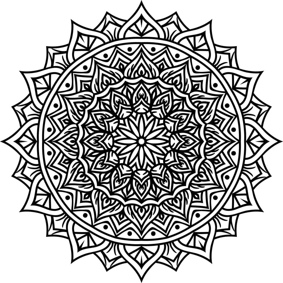 Outline Mandala decorative round ornament vector