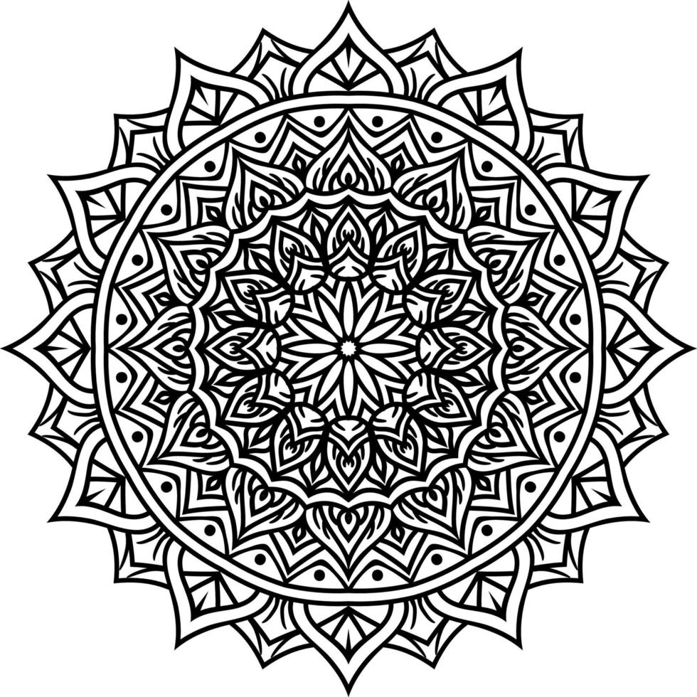 Outline Mandala decorative round ornament vector