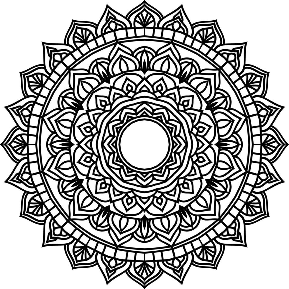 Outline Mandala decorative round ornament vector