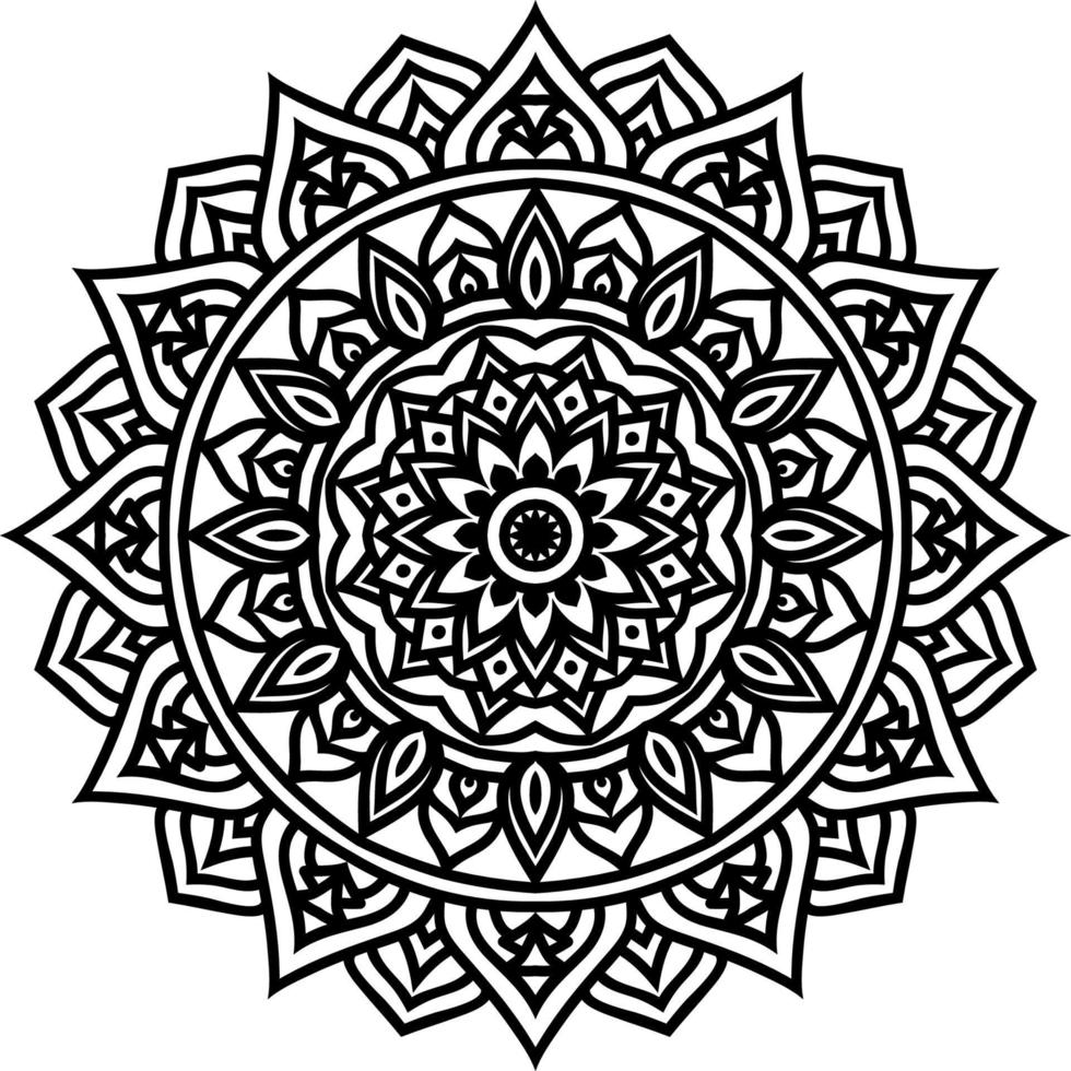 Outline Mandala decorative round ornament vector