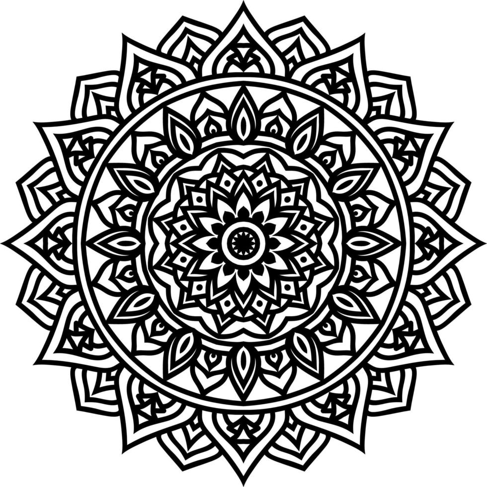 Outline Mandala decorative round ornament vector