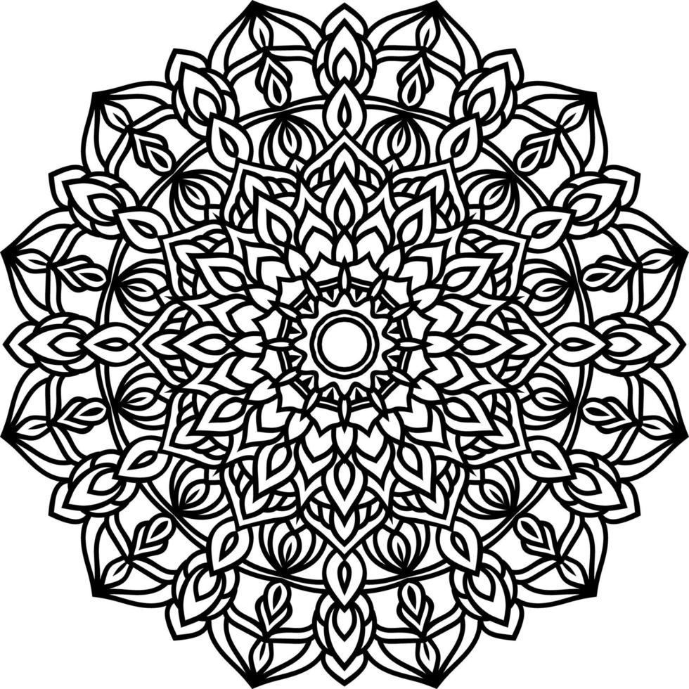 Outline Mandala decorative round ornament vector