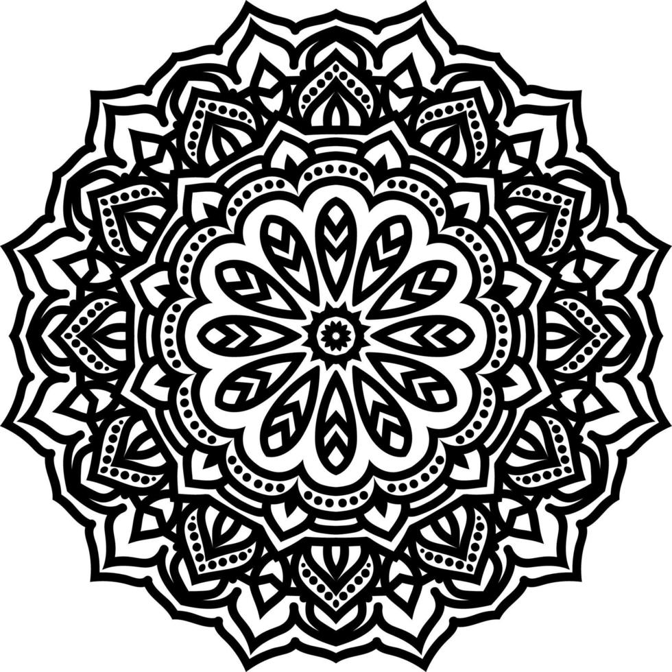 Outline Mandala decorative round ornament vector