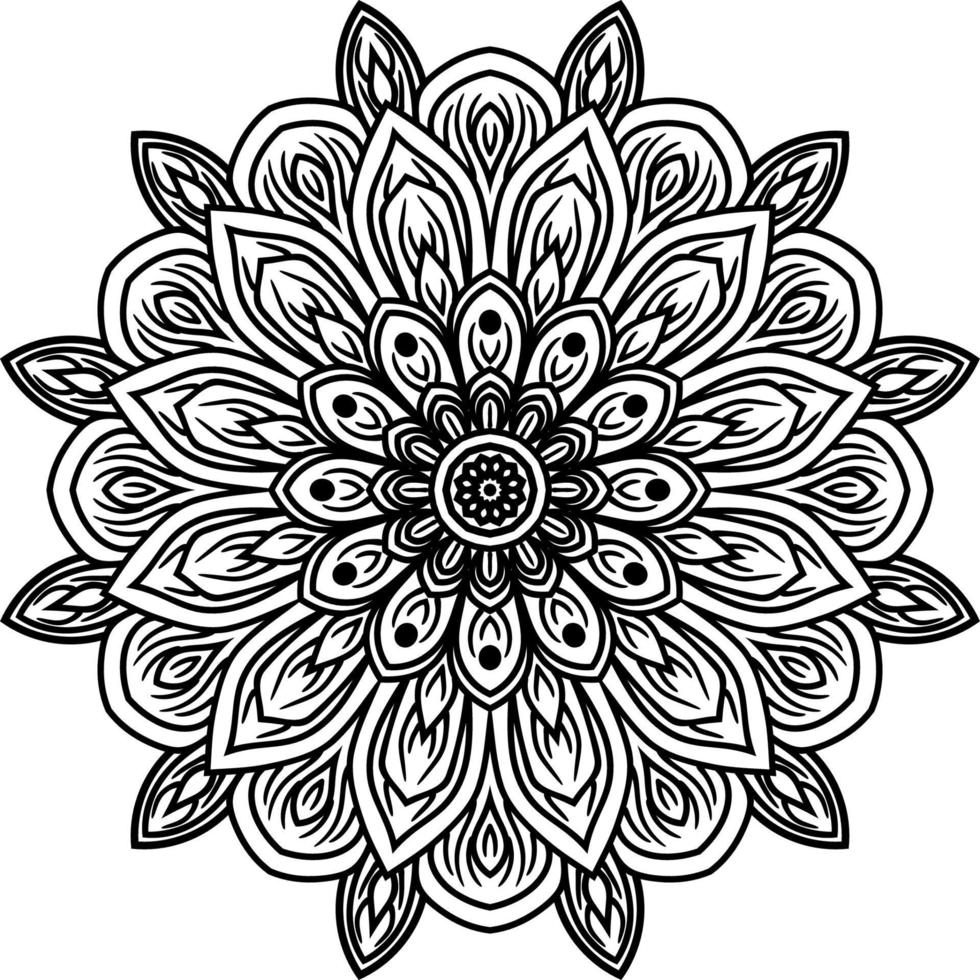 Outline Mandala decorative round ornament vector