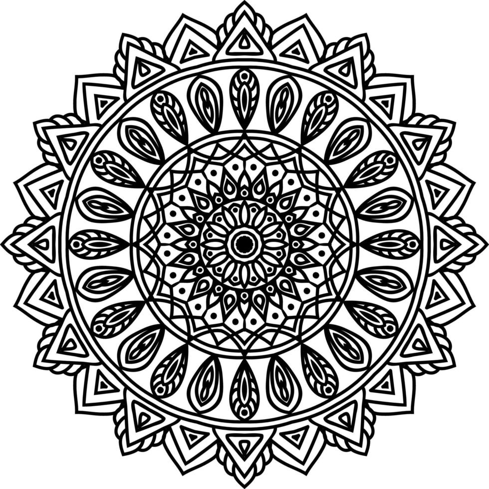 Outline Mandala decorative round ornament vector