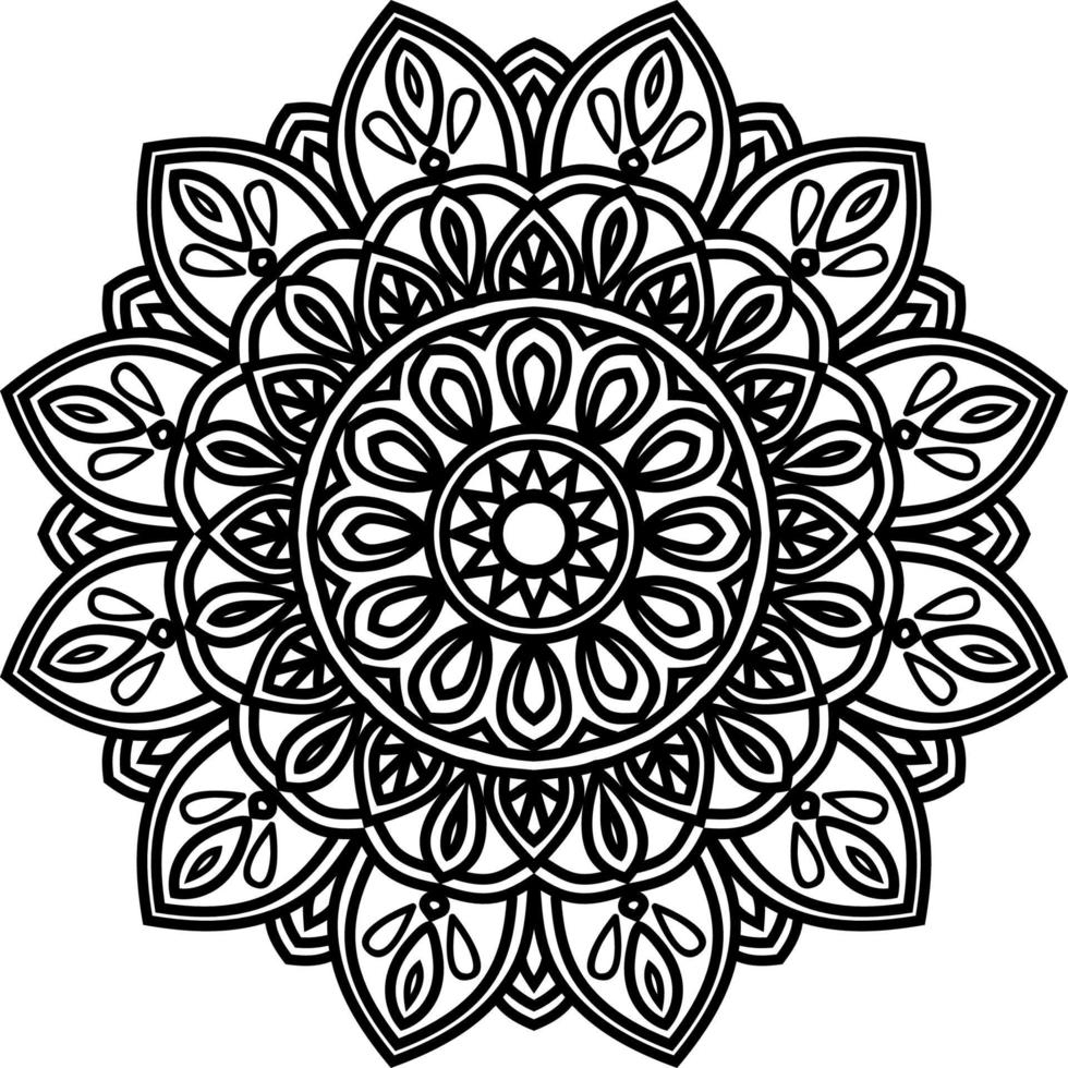 Outline Mandala decorative round ornament vector