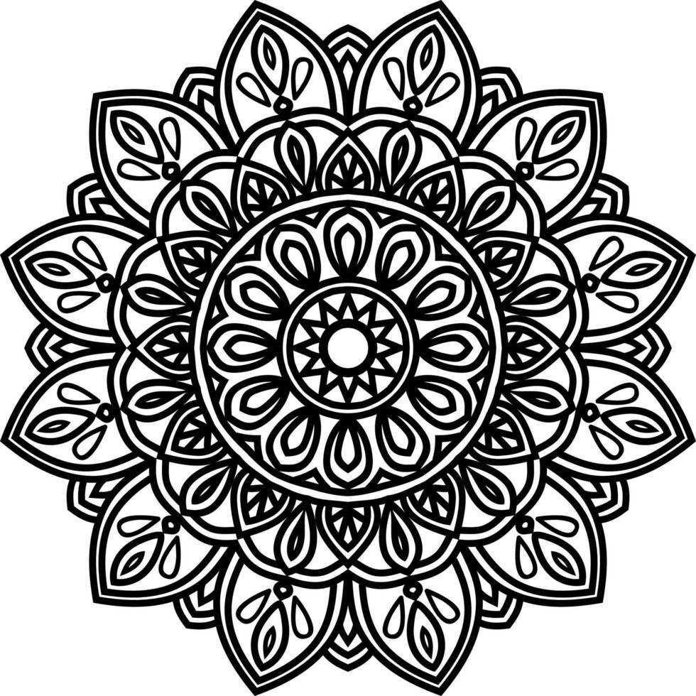 Outline Mandala decorative round ornament vector