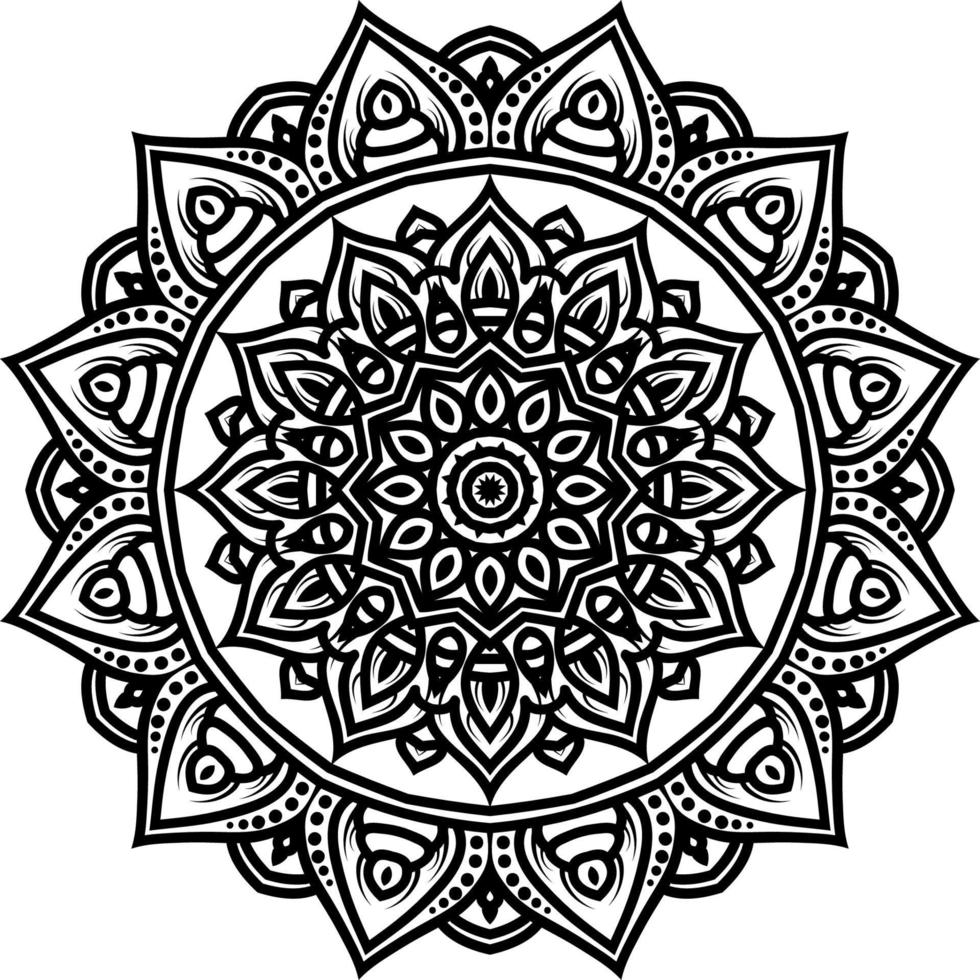 Outline Mandala decorative round ornament vector