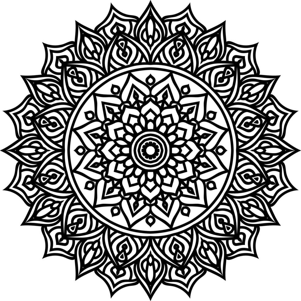 Outline Mandala decorative round ornament vector