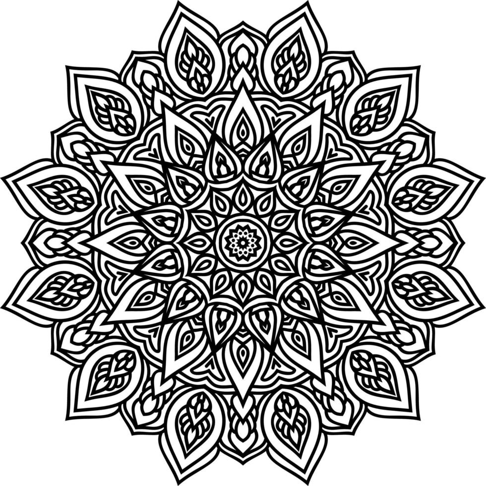 Outline Mandala decorative round ornament vector