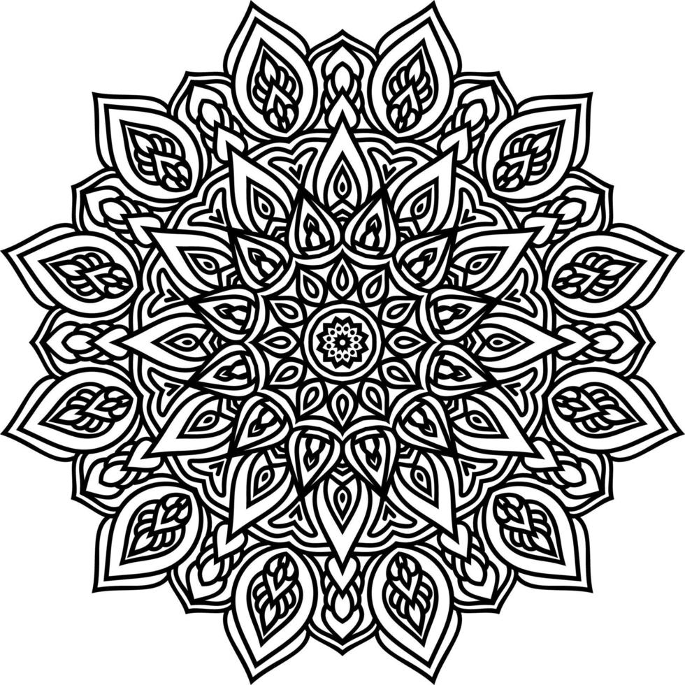 Outline Mandala decorative round ornament vector