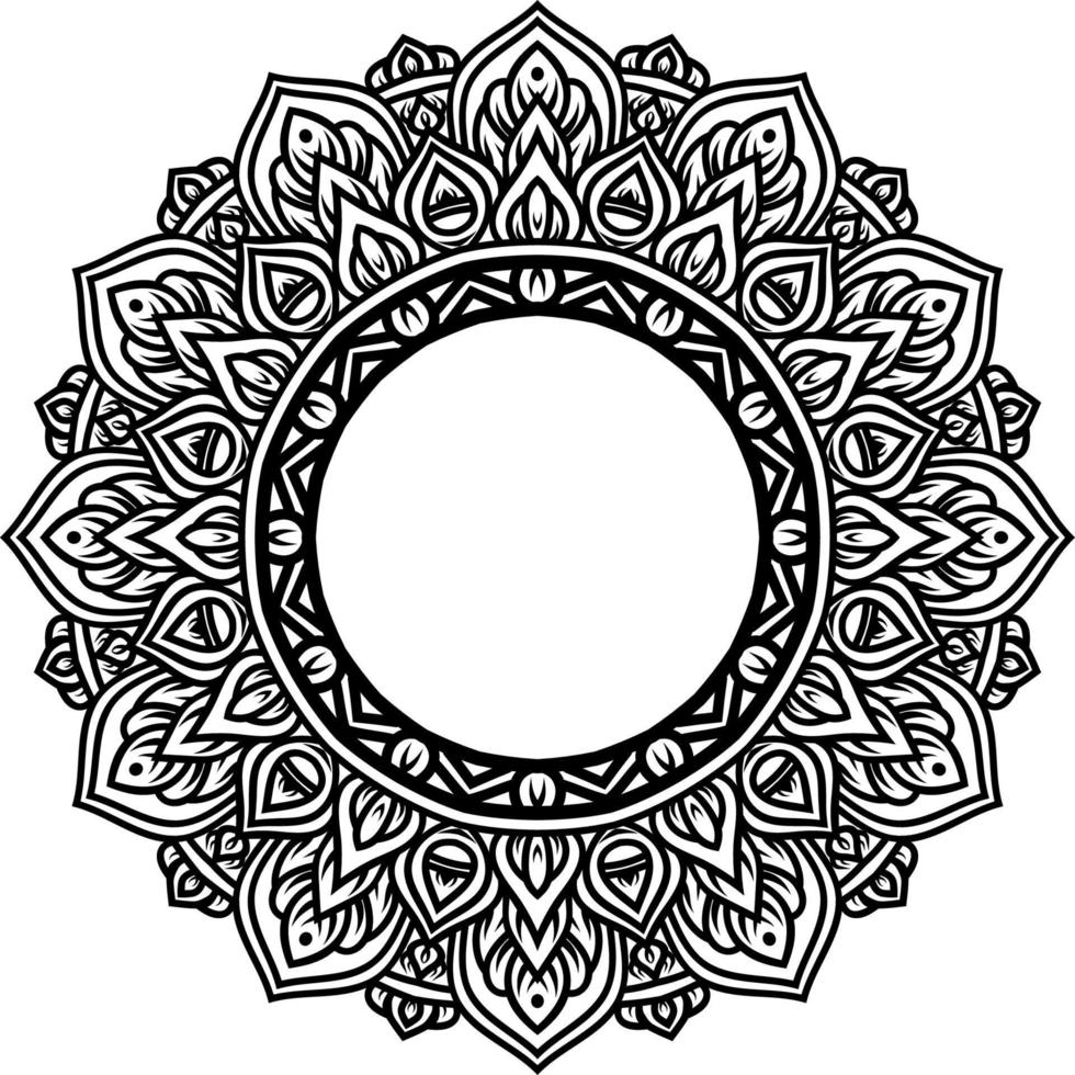 Outline Mandala decorative round ornament vector