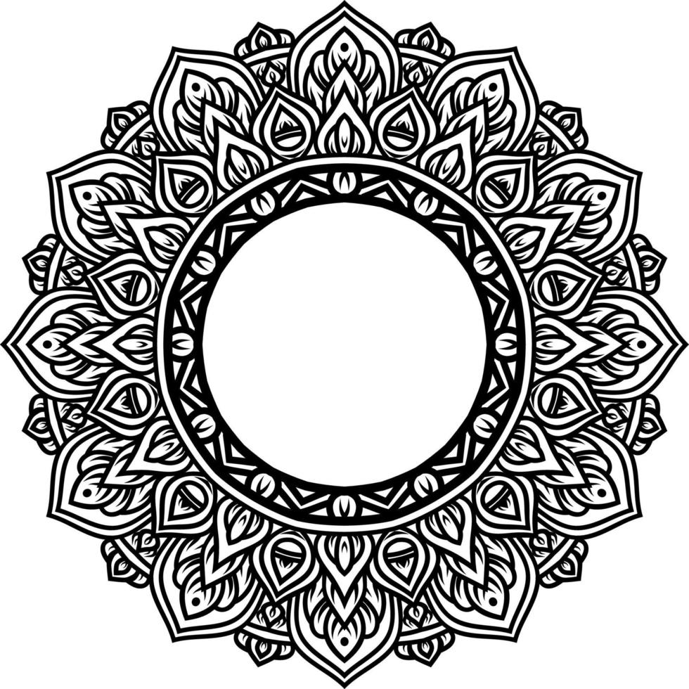 contorno mandala decorativo ornamento redondo vector