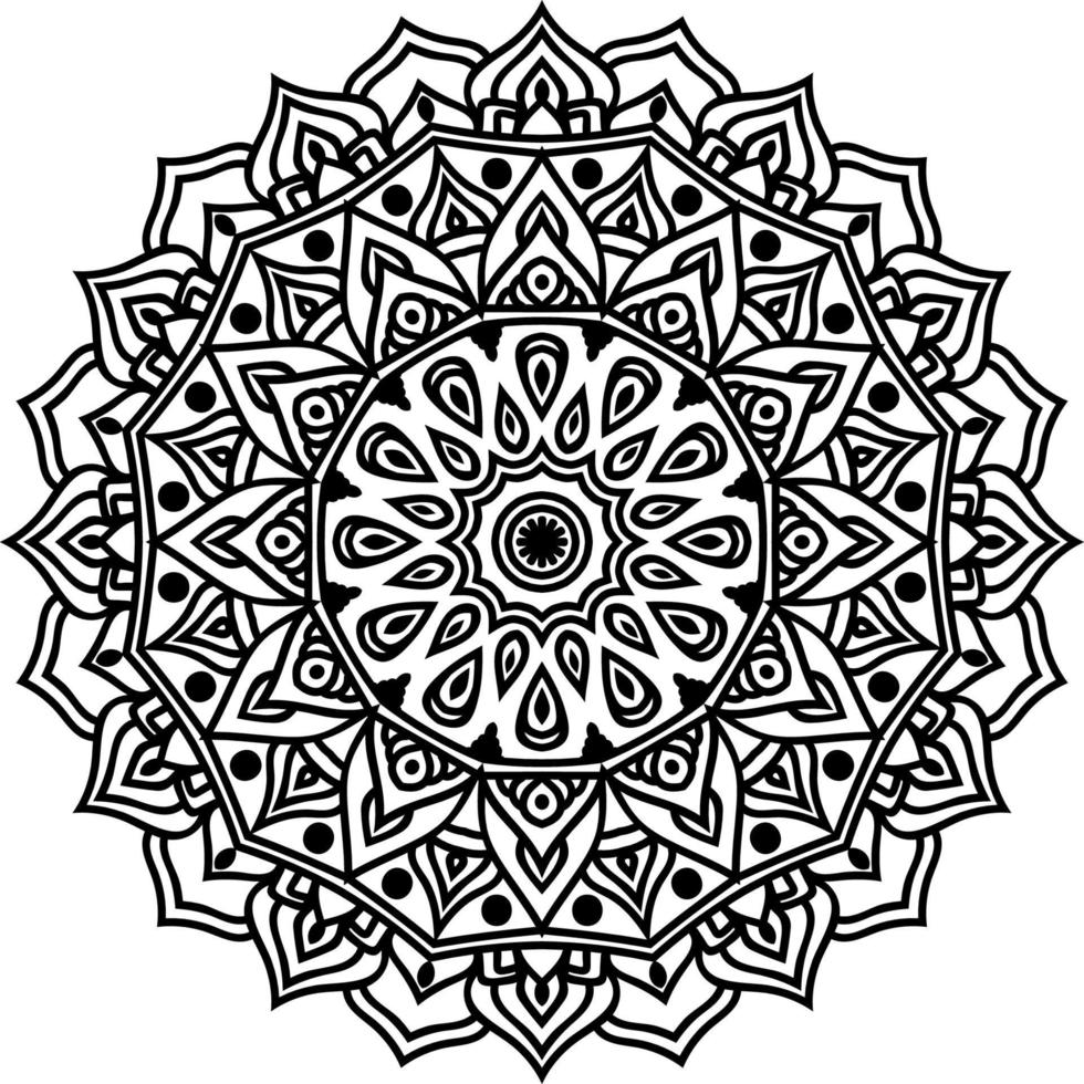 Outline Mandala decorative round ornament vector