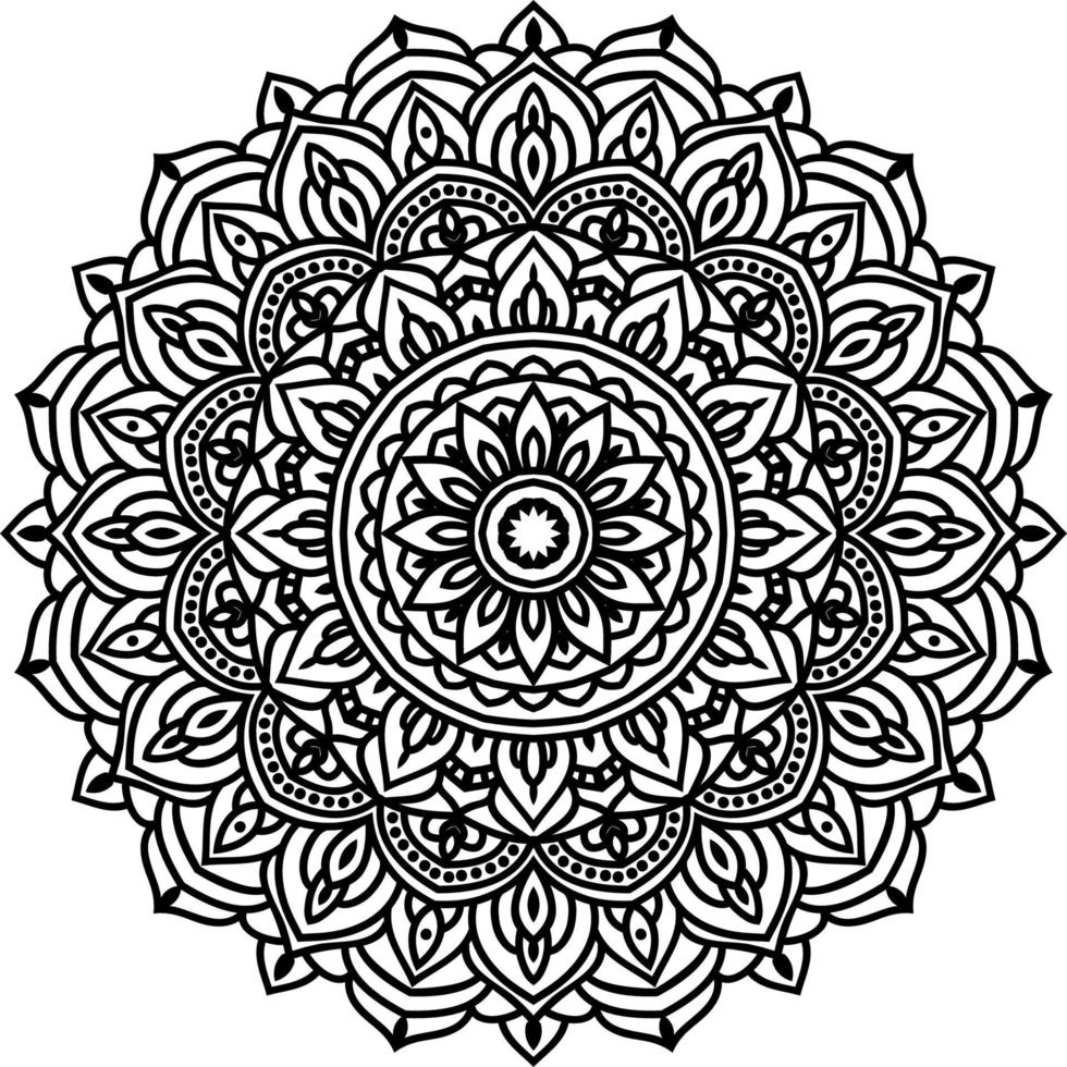 Outline Mandala decorative round ornament vector