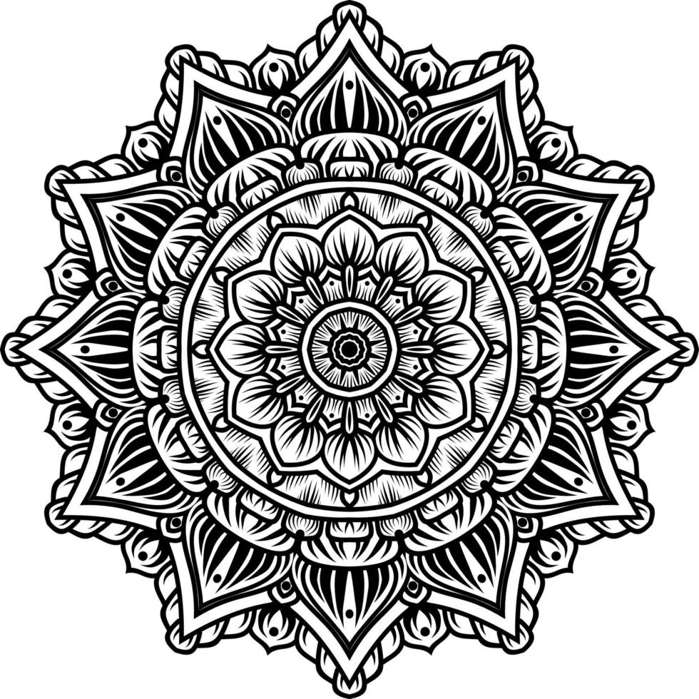 Outline Mandala decorative round ornament vector