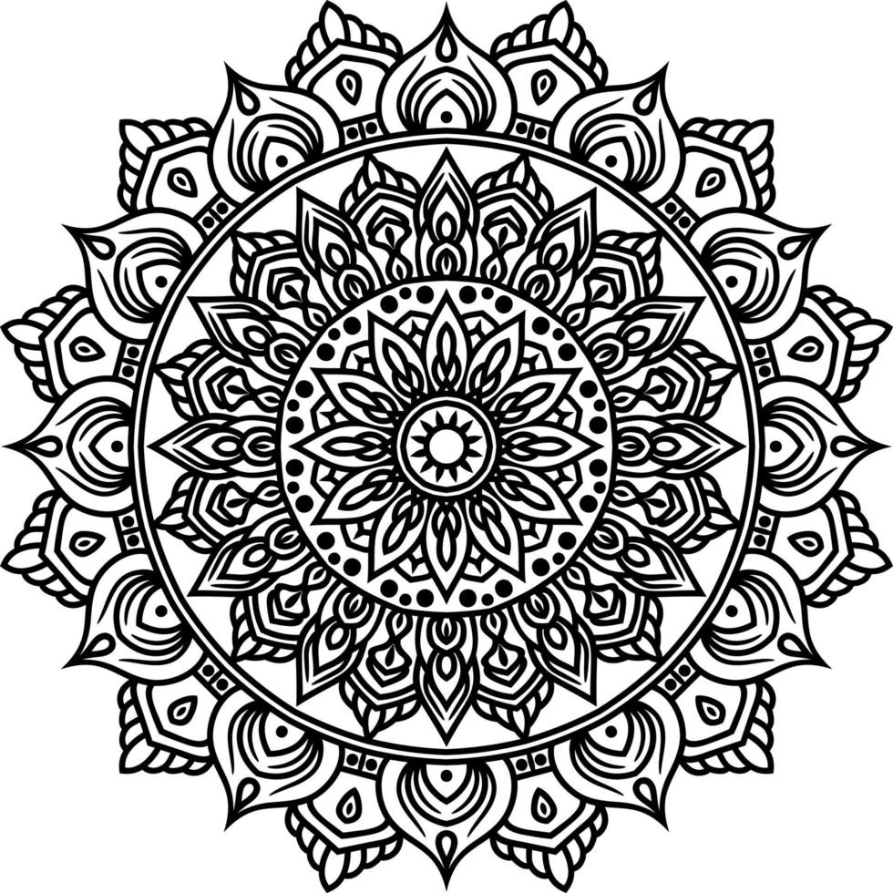 Outline Mandala decorative round ornament vector
