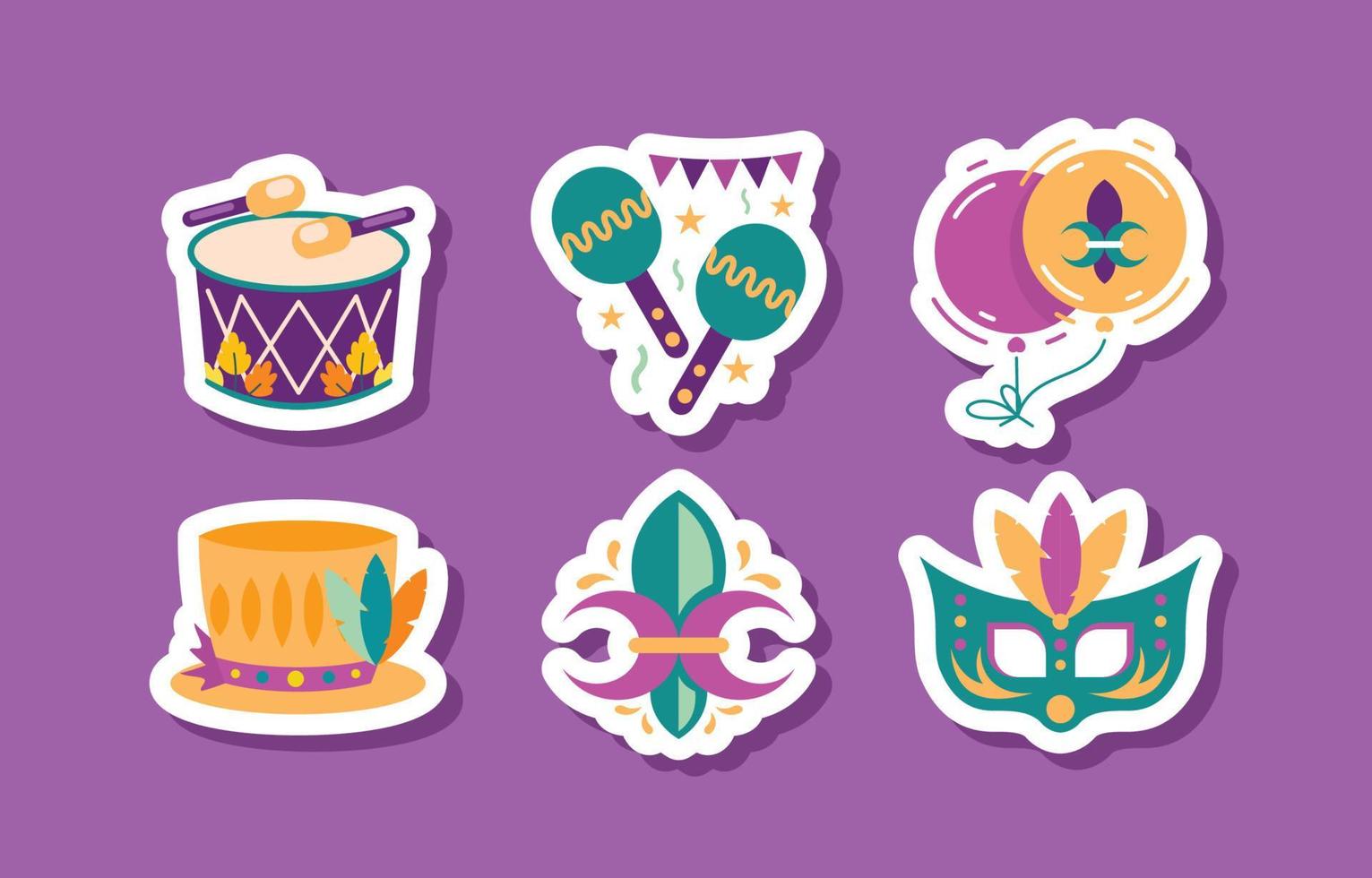 Mardi Gras Carnival Sticker vector