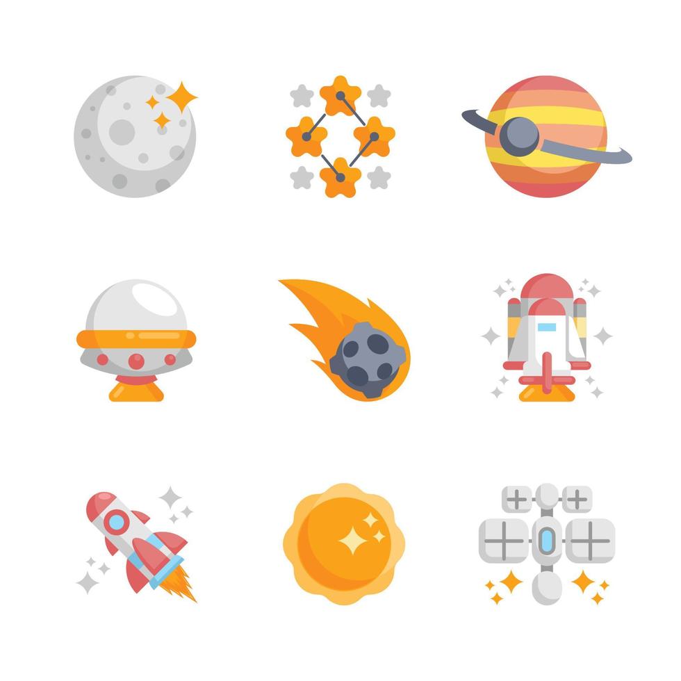 Celestial Bodies Icon Collection vector