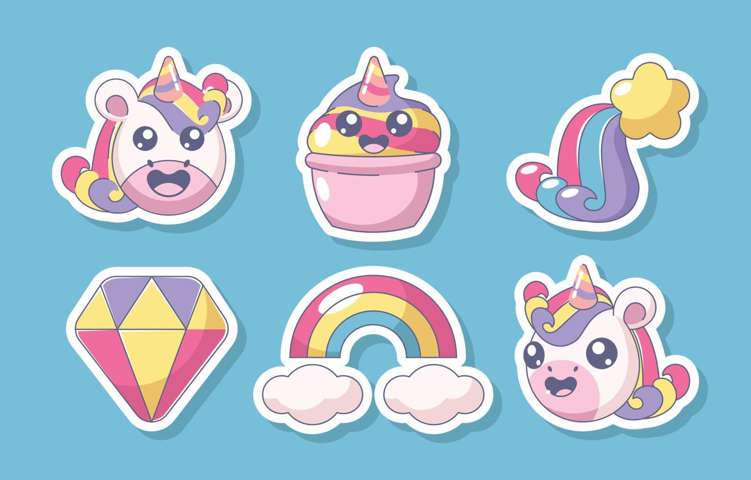 Unicorn Sticker Pack vector