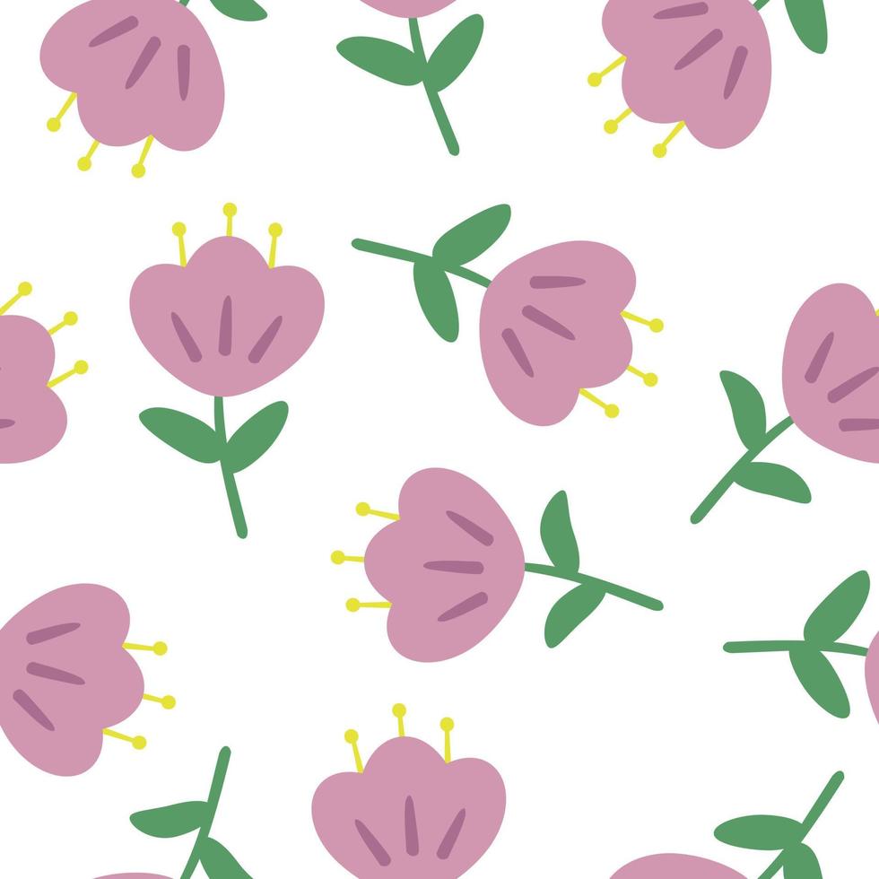 Purple tulip pattern. Seamless pattern. Seamless background. Wrapping paper pattern. bedding pattern vector