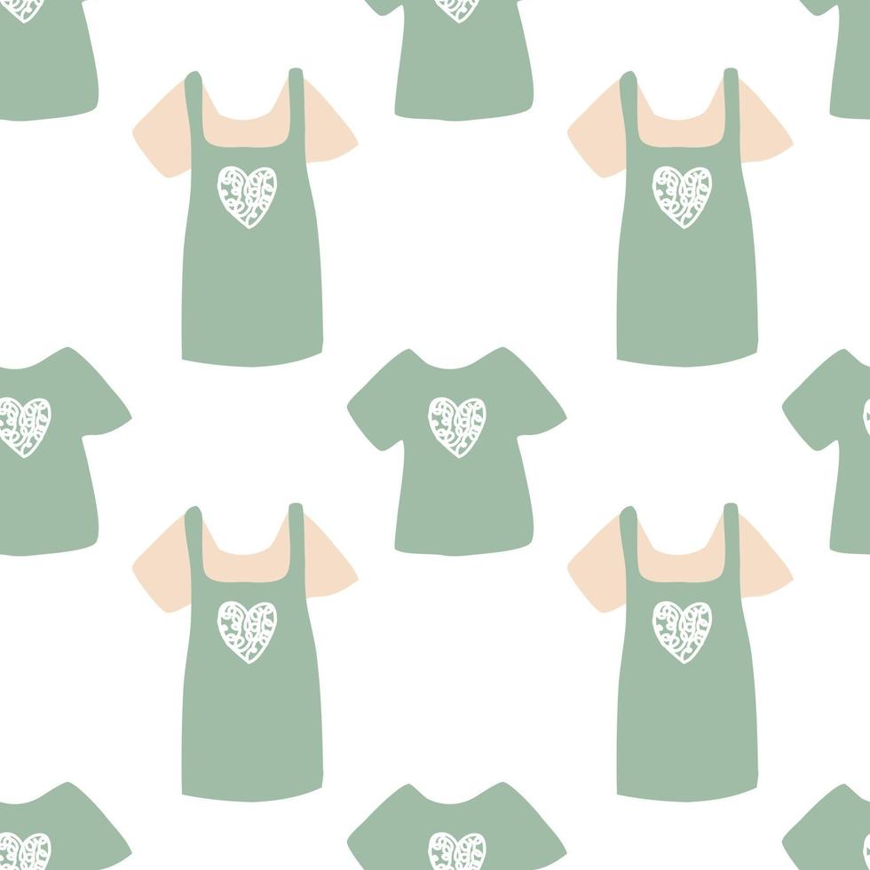 Couple shirt, cartoon edition. White background. Seamless vector. Seamless pattern. Valentine's Day decorations. vector