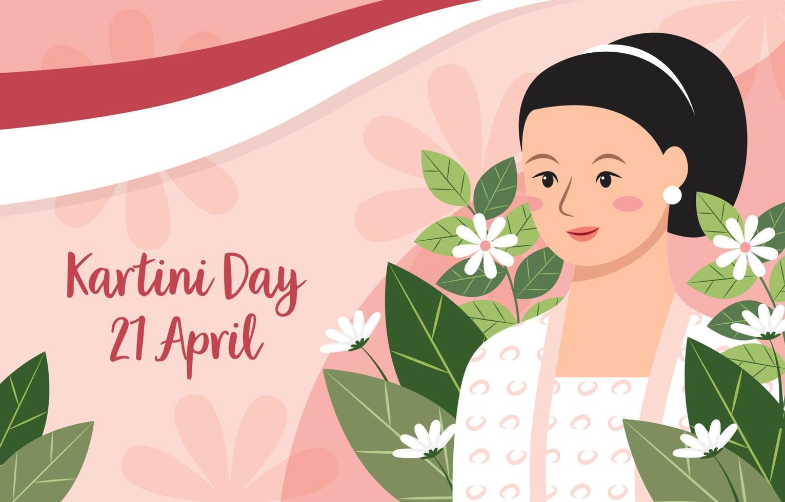 fondo del día de kartini vector