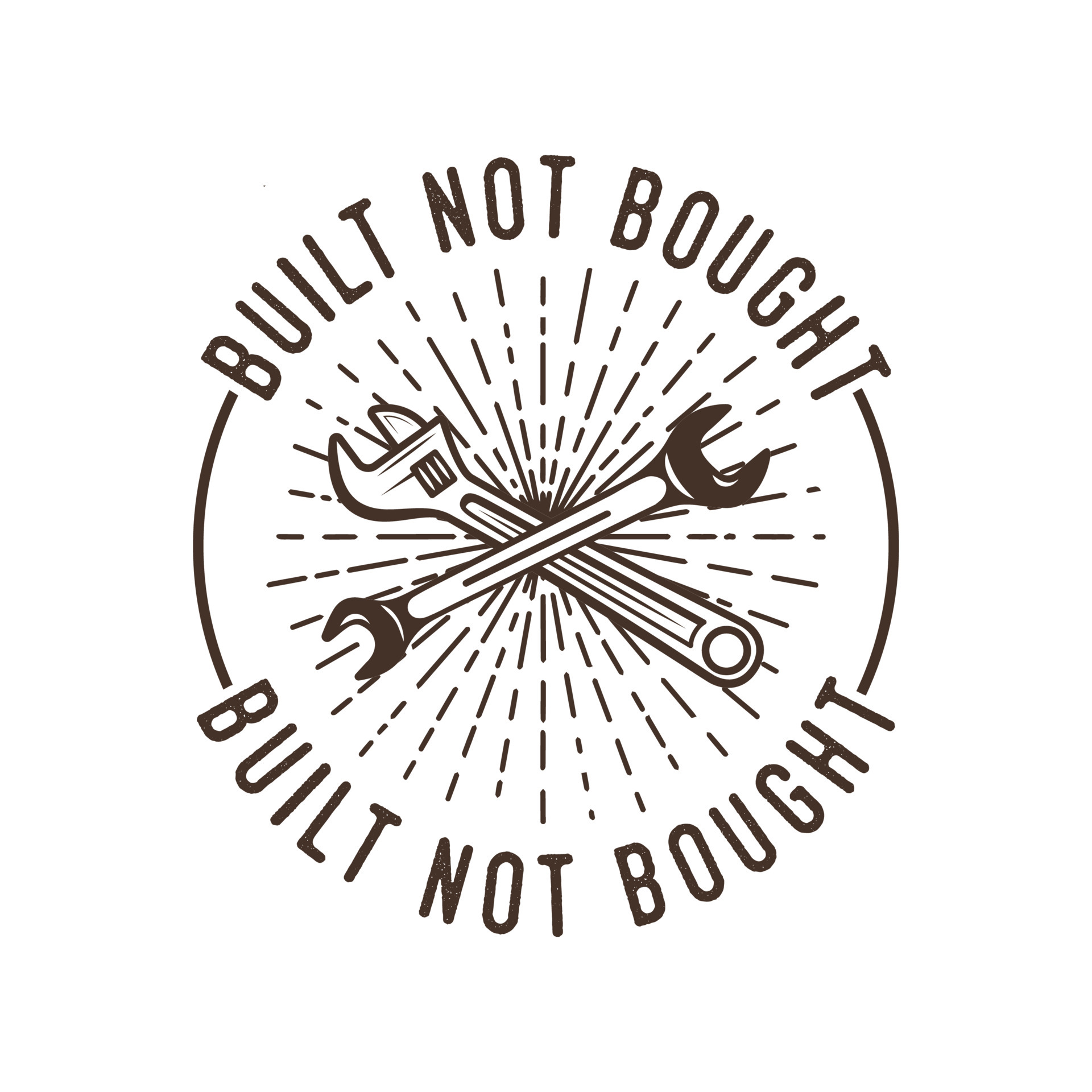 built not bought vintage typography retro mechanic worker engineer