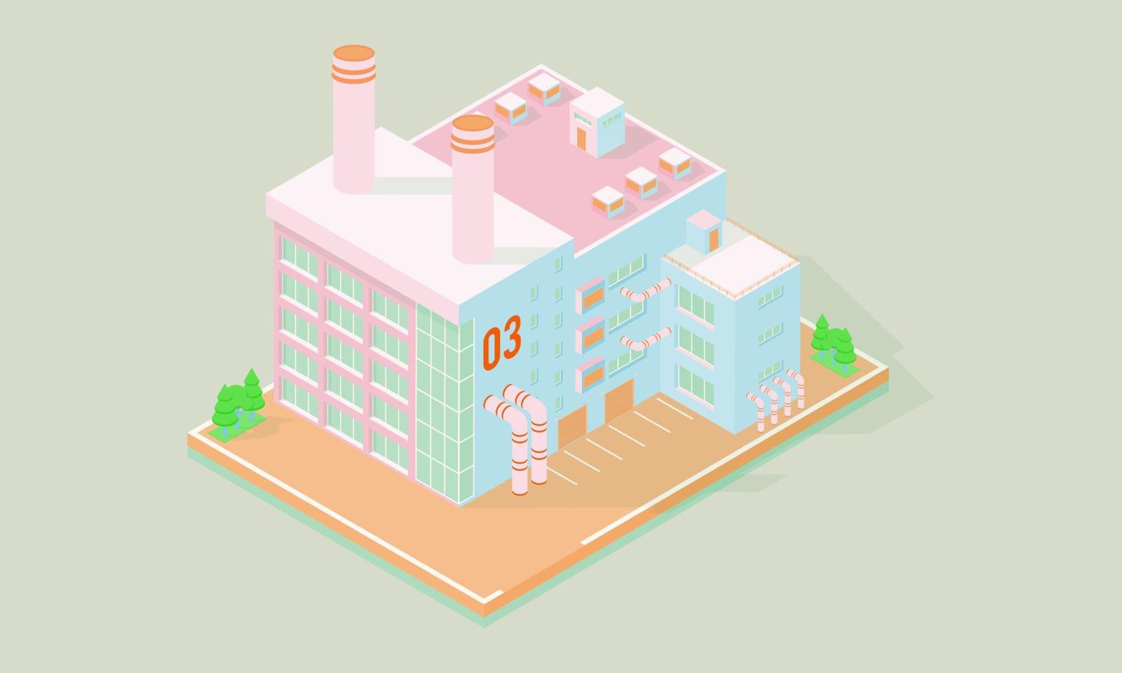 Isometric city elements vector