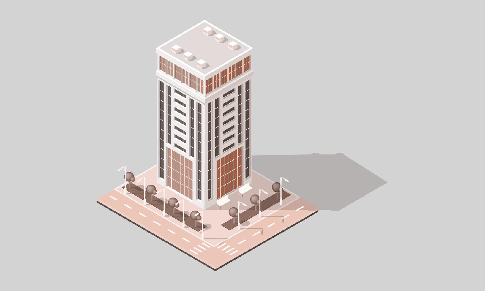 Isometric city elements vector