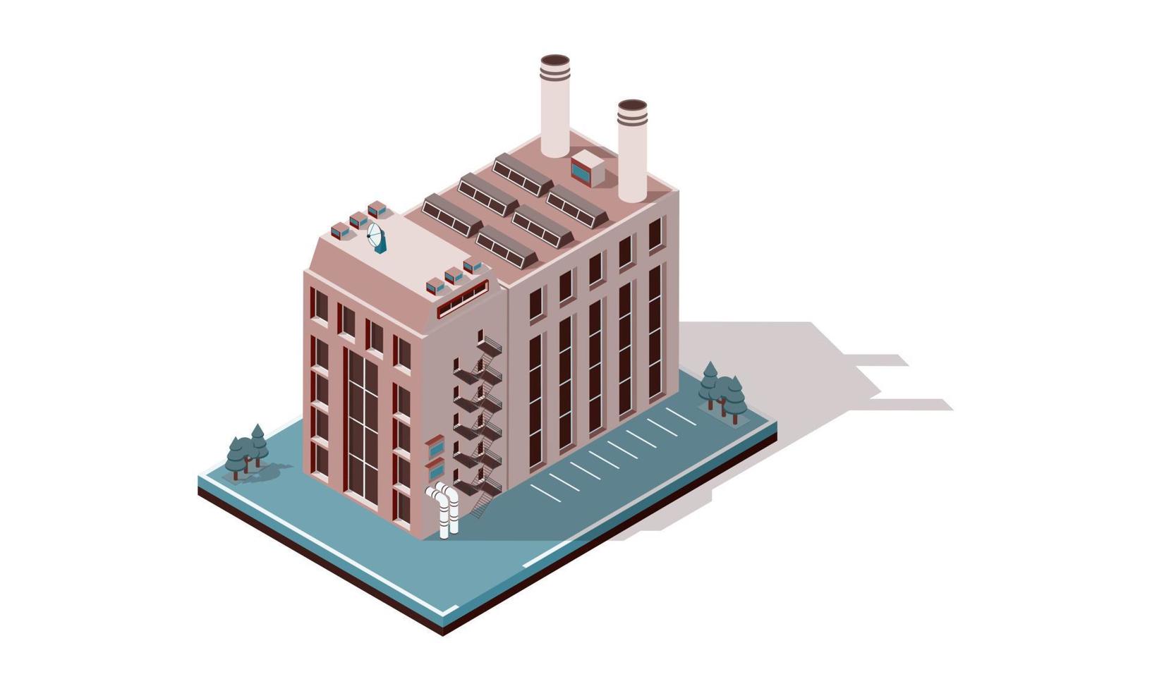 Isometric city elements vector