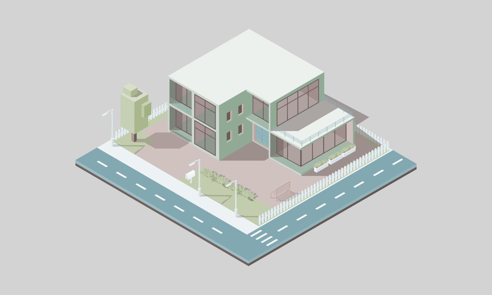 Isometric city elements vector