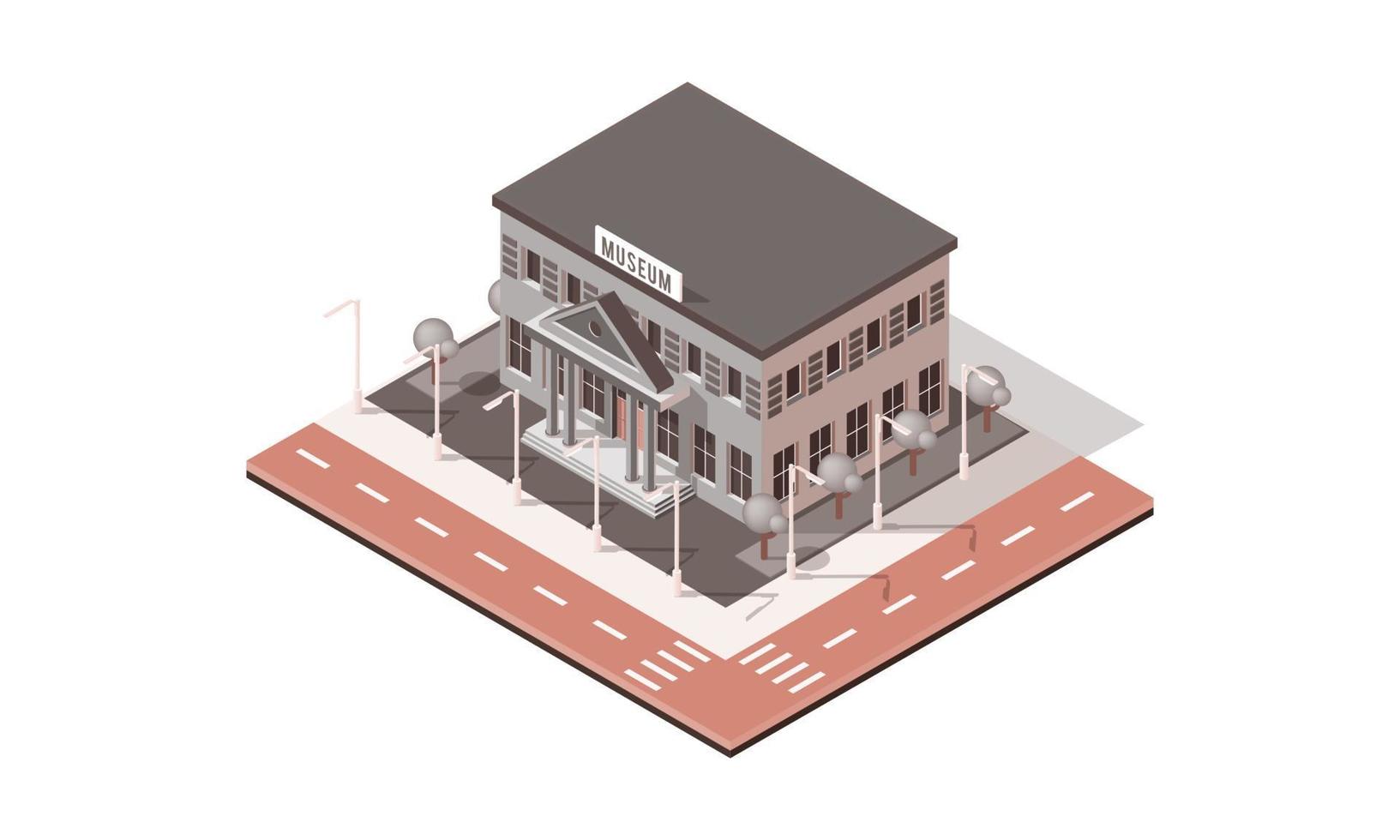 Isometric city elements vector