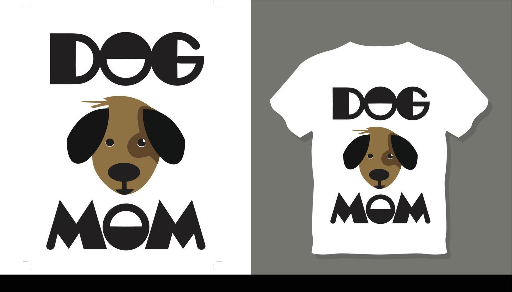 diseño de camiseta de mamá perro vector