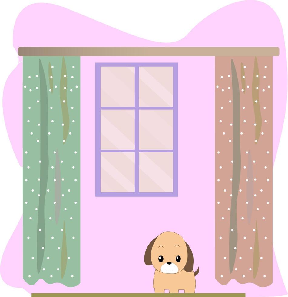 landscape  and flat icon dog window background image wallpaper design vector