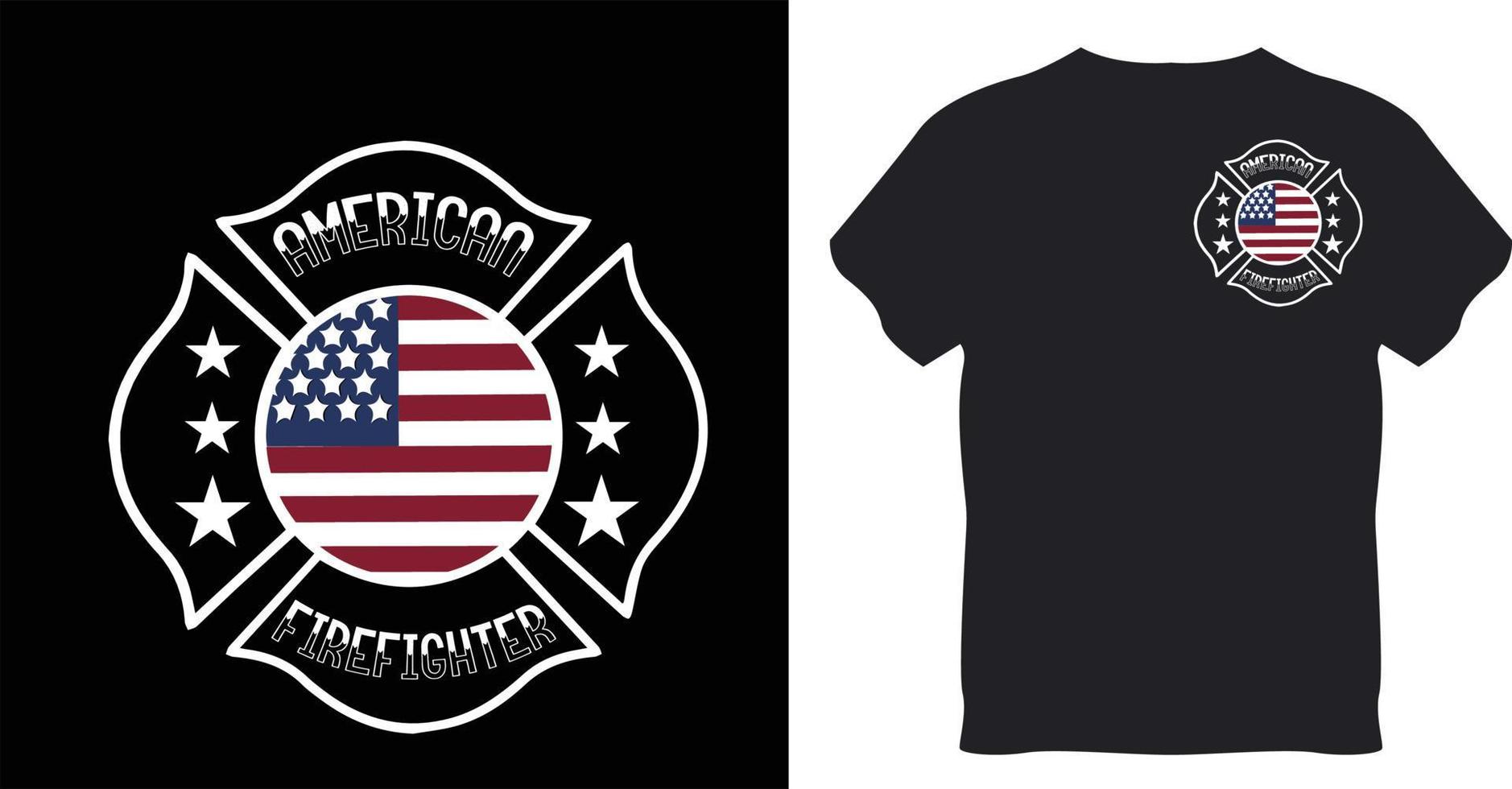 American firefighter flag new t-shirt design vector