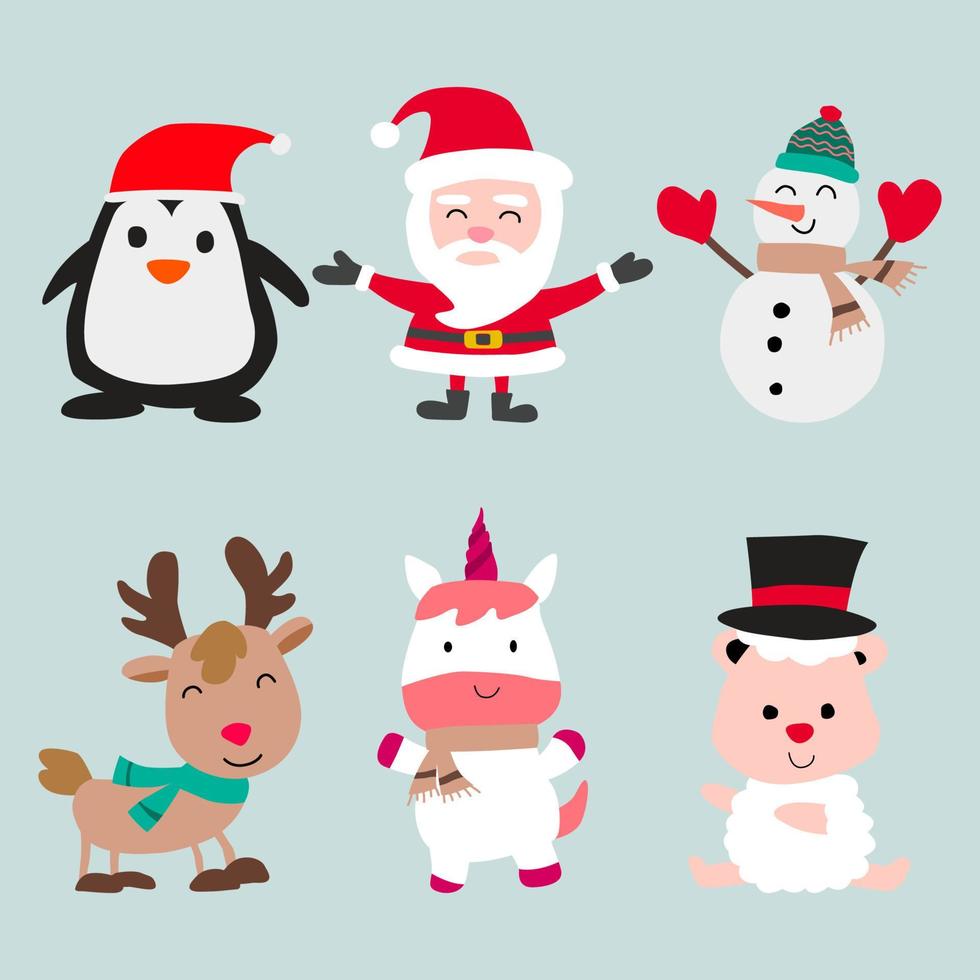 Collection of Christmas decoration element vector