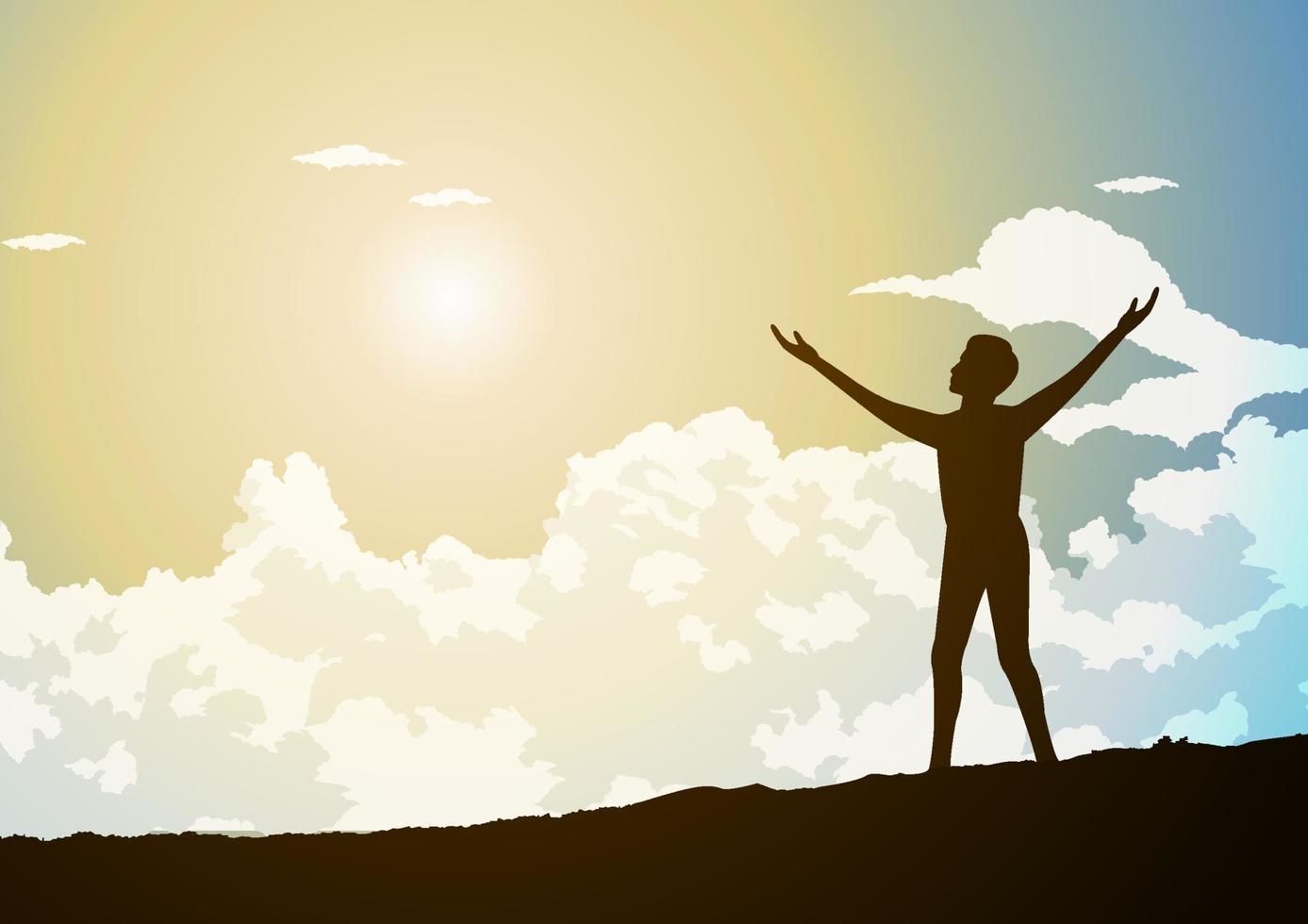 People avtivity and life scene of standing of meadow vector
